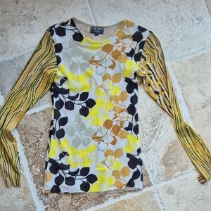 Petit Pois Yellow Black And White Shirt Size Large.